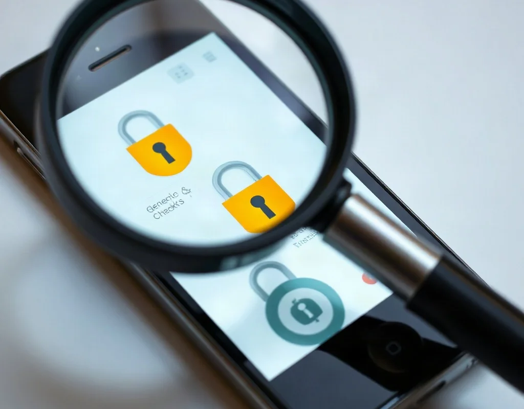 Checking X666 app legitimacy with magnifying glass