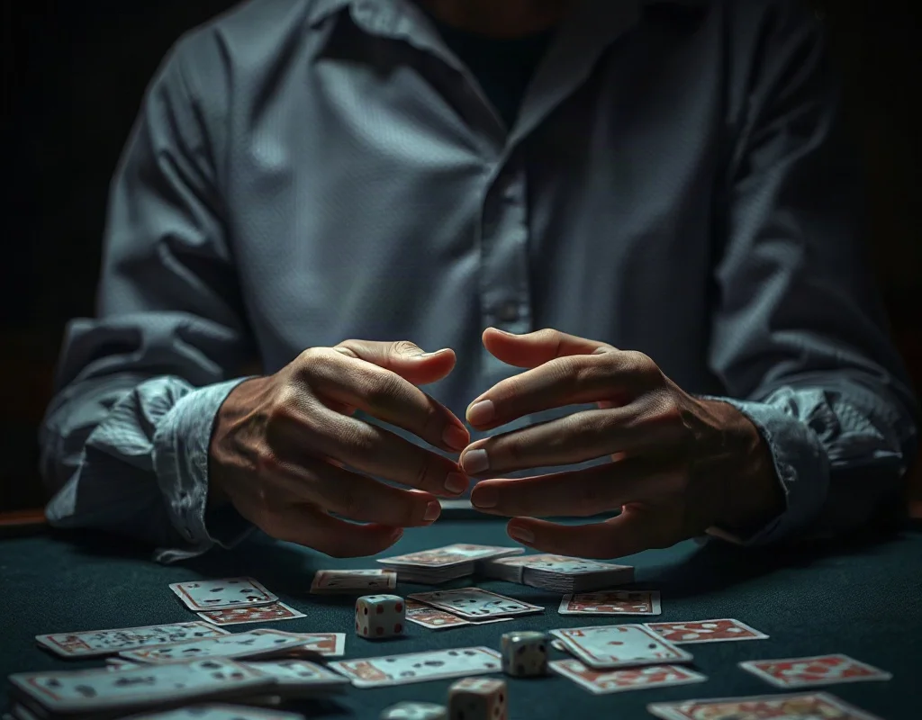 Gambling ki wajah se pareshan aadmi apne sir ko haath mein liye huay