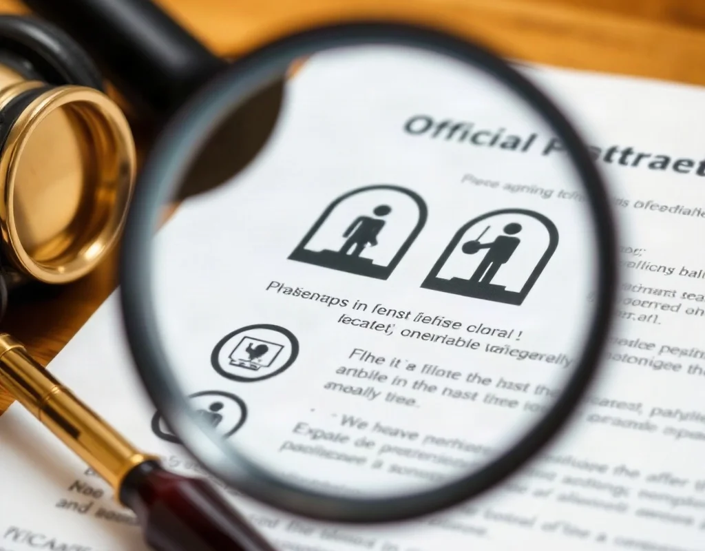 Magnifying glass inspecting an official gambling license document